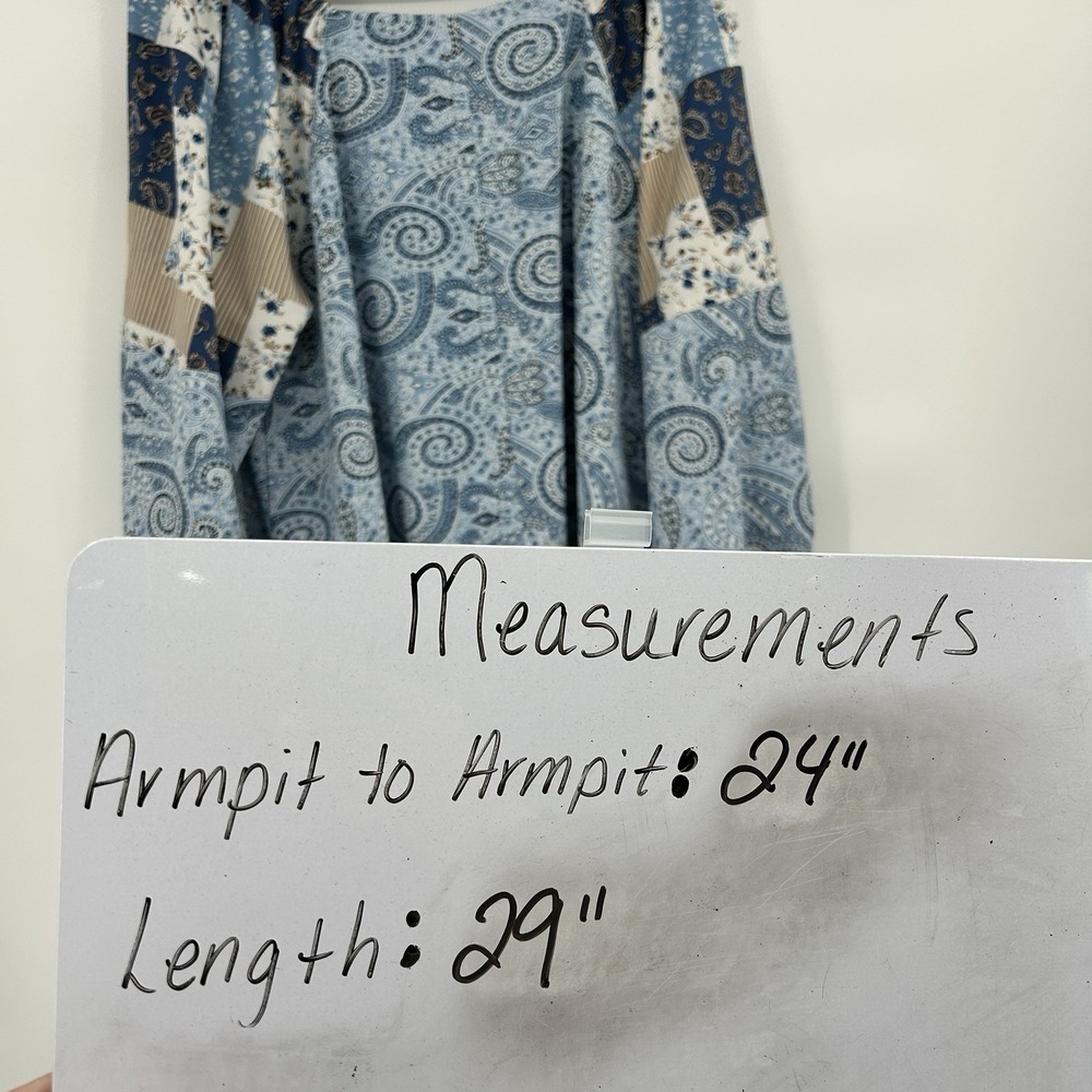 Davi & Dani Boho Patchwork Tunic Top Size L  Paisley Floral Cottagecore‎ Hippie - Picture 9 of 9
